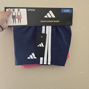 Adidas Kids Shorts 2-Pack - Navy and Pink